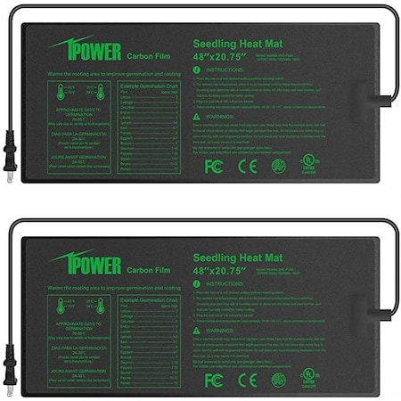 Ipower 48" x 20.75" Seedling Heat Mat, Black, 2-Pack, 2PK GLHTMTPROLX2